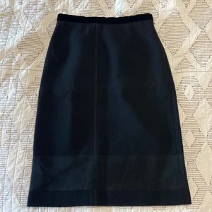 Prada Black Velvet Waist Stretch Pencil Skirt